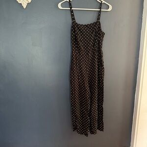 Old Navy Black and White Spaghetti Strap Jumpsuit Size Small Petite